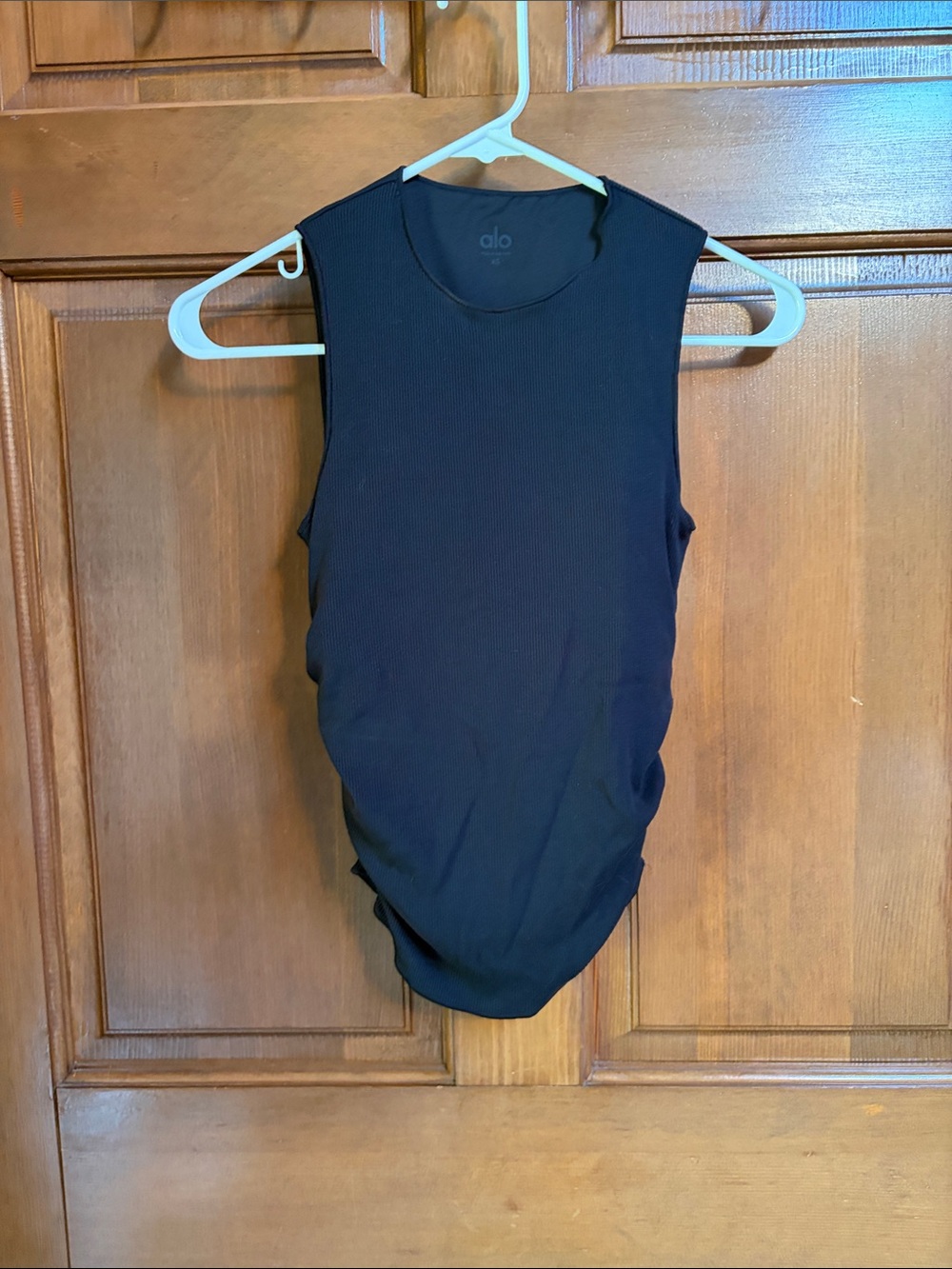 ALO Yoga Black Ribbed Muscle Tank Size XS